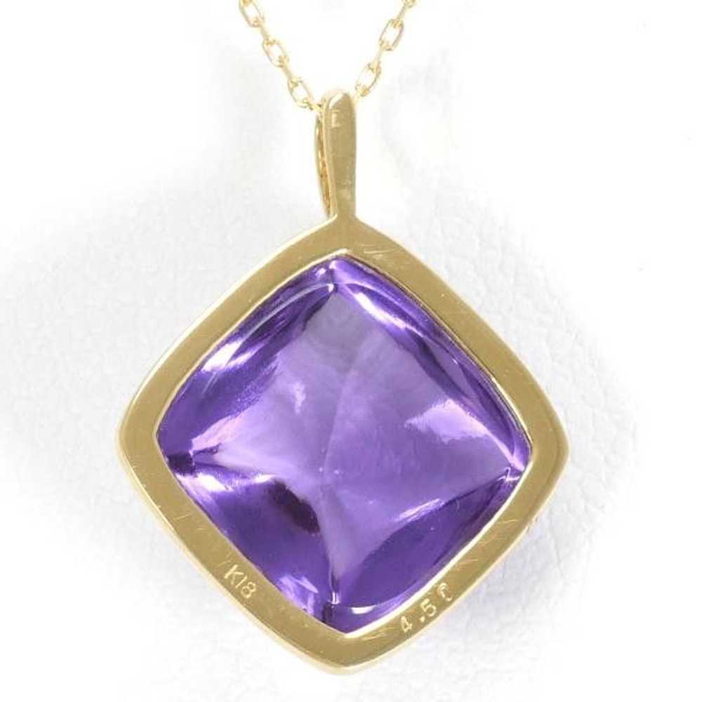 Other Other K18 Yellow Gold Amethyst Necklace Met… - image 4