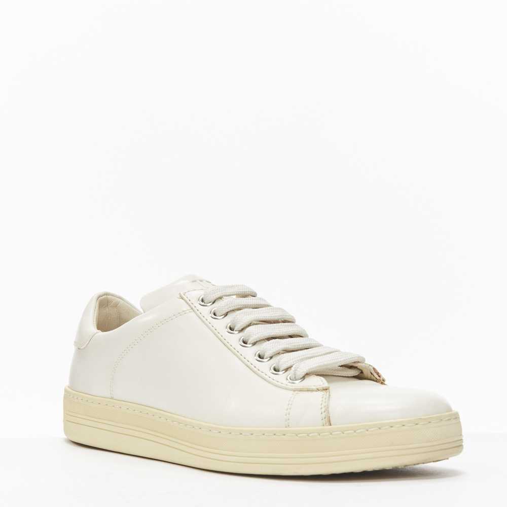 Tom Ford TOM FORD TF logo cream stiff leather min… - image 2