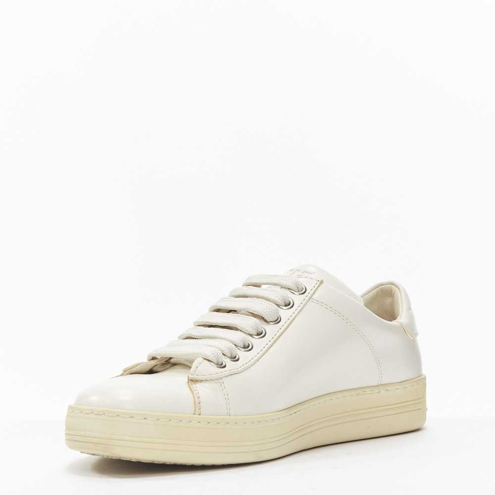 Tom Ford TOM FORD TF logo cream stiff leather min… - image 3