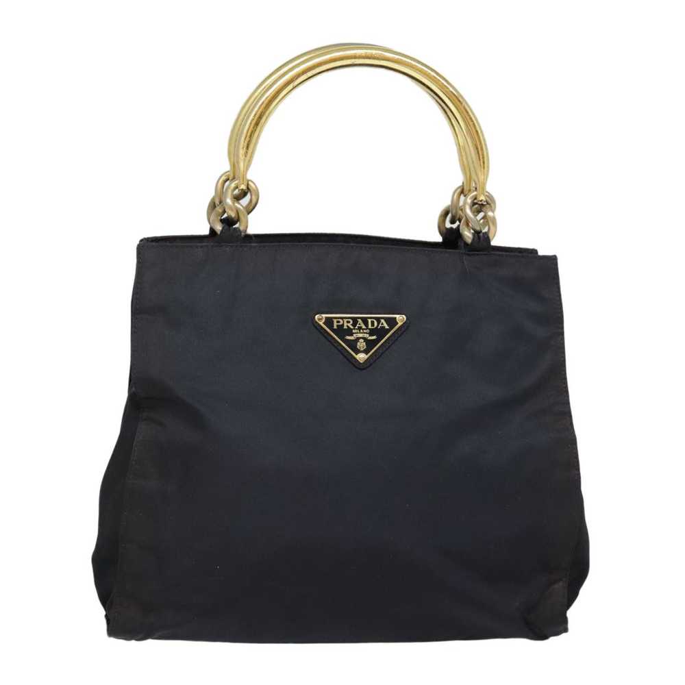 Prada PRADA Hand Bag Nylon Navy Gold Auth yk15098 - image 1