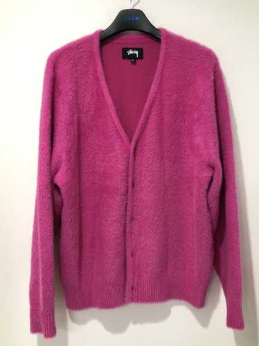 Stussy Shaggy Brushed Knitted Cardigan In Pink | ModeSens