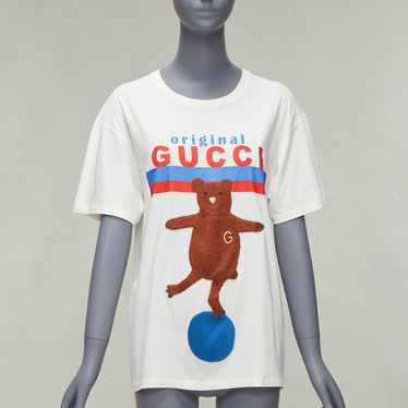 Gucci GUCCI Balancing Bear logo print round neck … - image 1