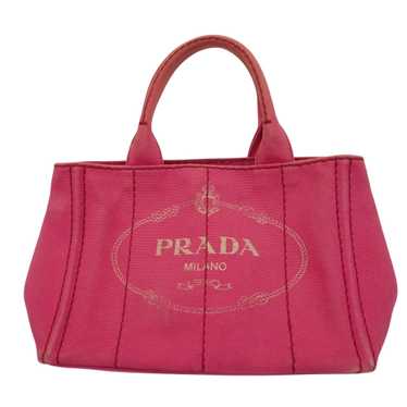 Prada Canapa Pink Canvas Tote Bag (Pre-Owned)