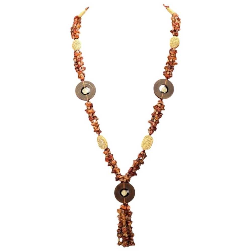 Brand Vintage Pearl And Cherry Amber Artisan Neck… - image 1