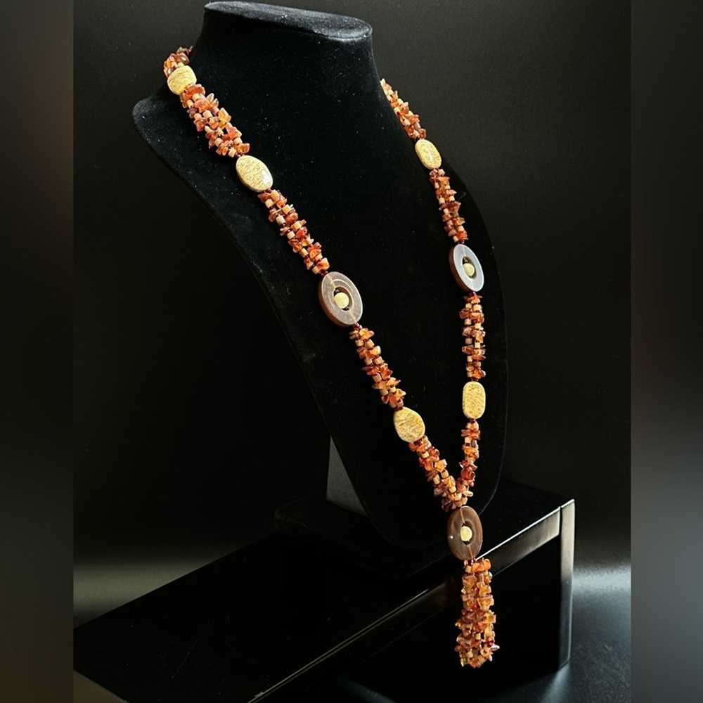 Brand Vintage Pearl And Cherry Amber Artisan Neck… - image 2