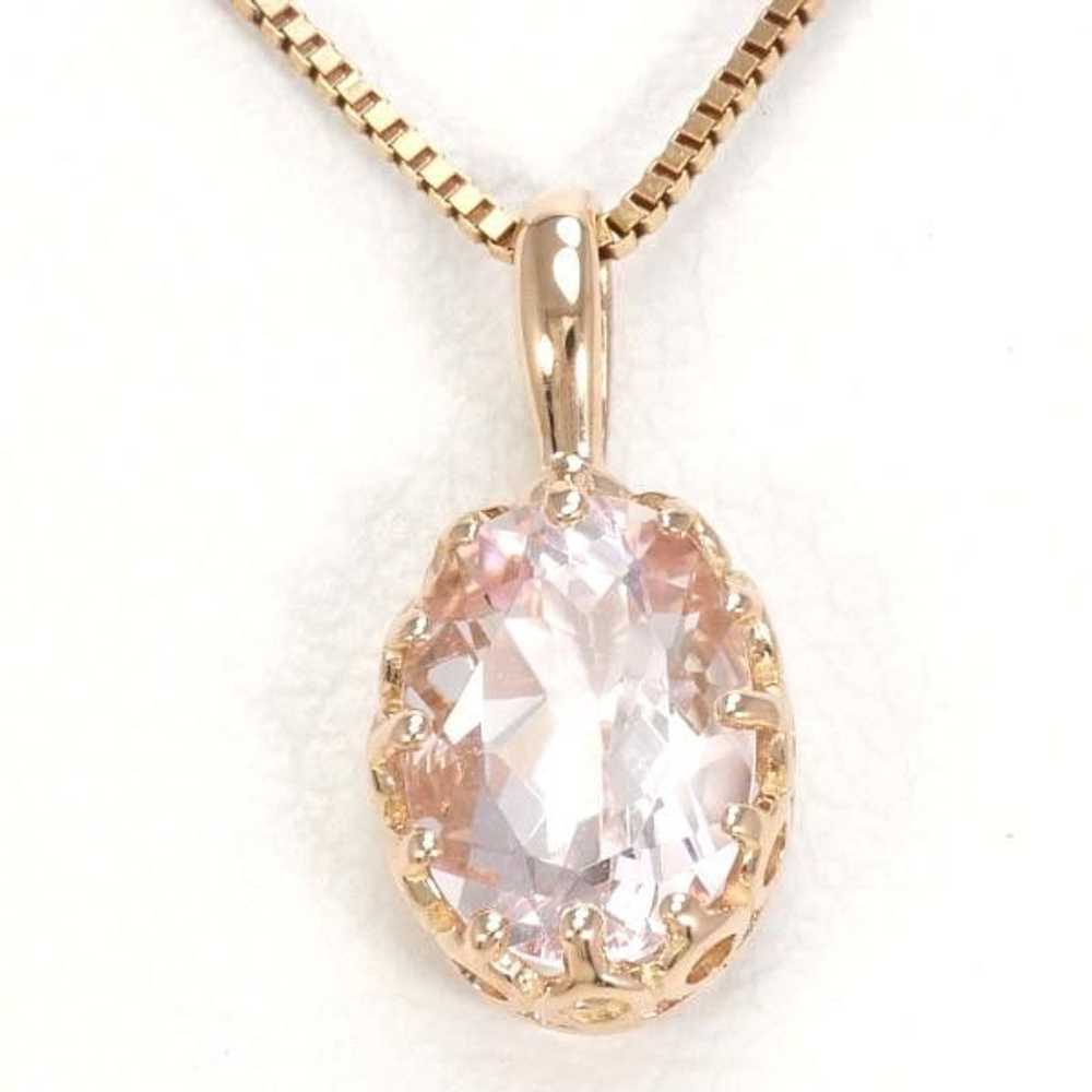 Other LuxUness K10 Pink Gold Morganite Necklace M… - image 1