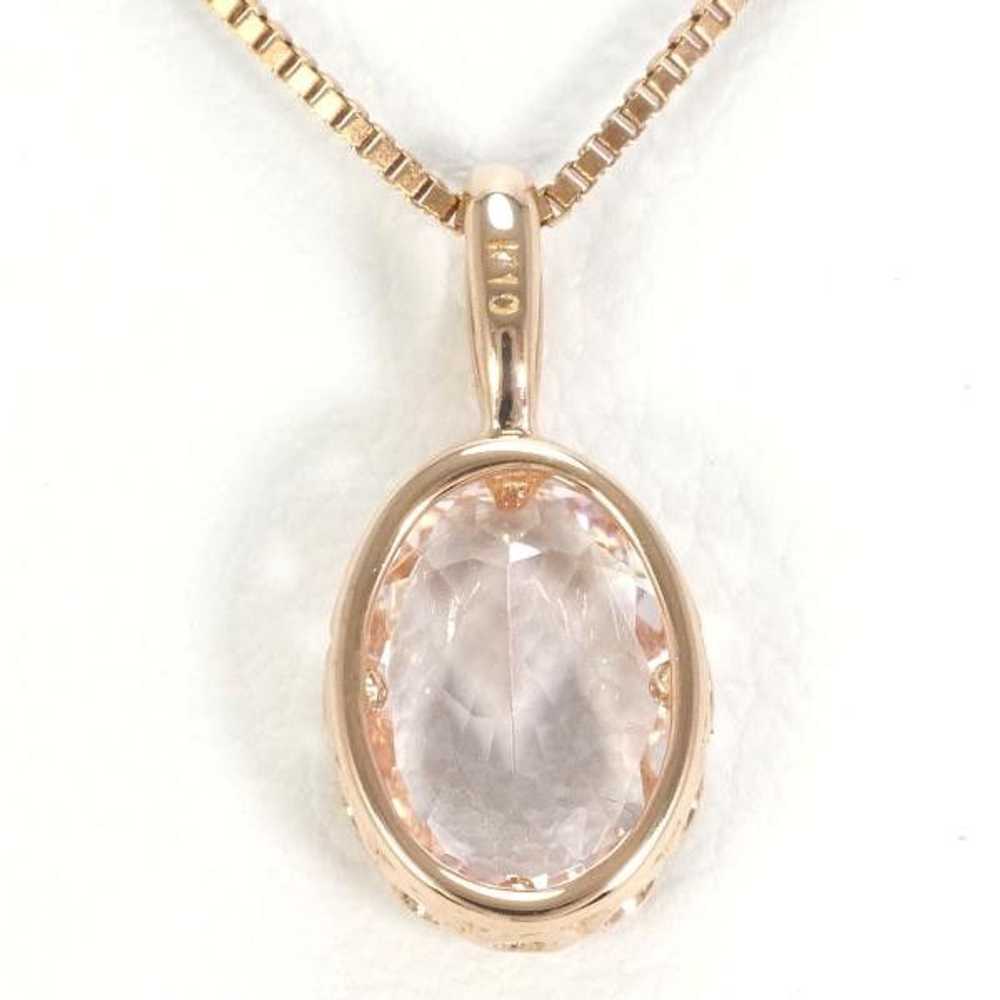 Other LuxUness K10 Pink Gold Morganite Necklace M… - image 4