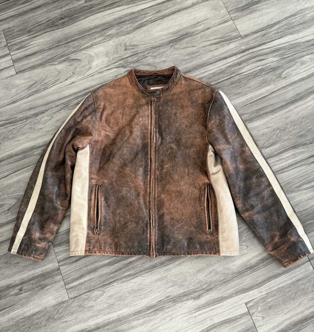 Vintage Wilsons Distressed Brown Leather Jacket A… - image 1