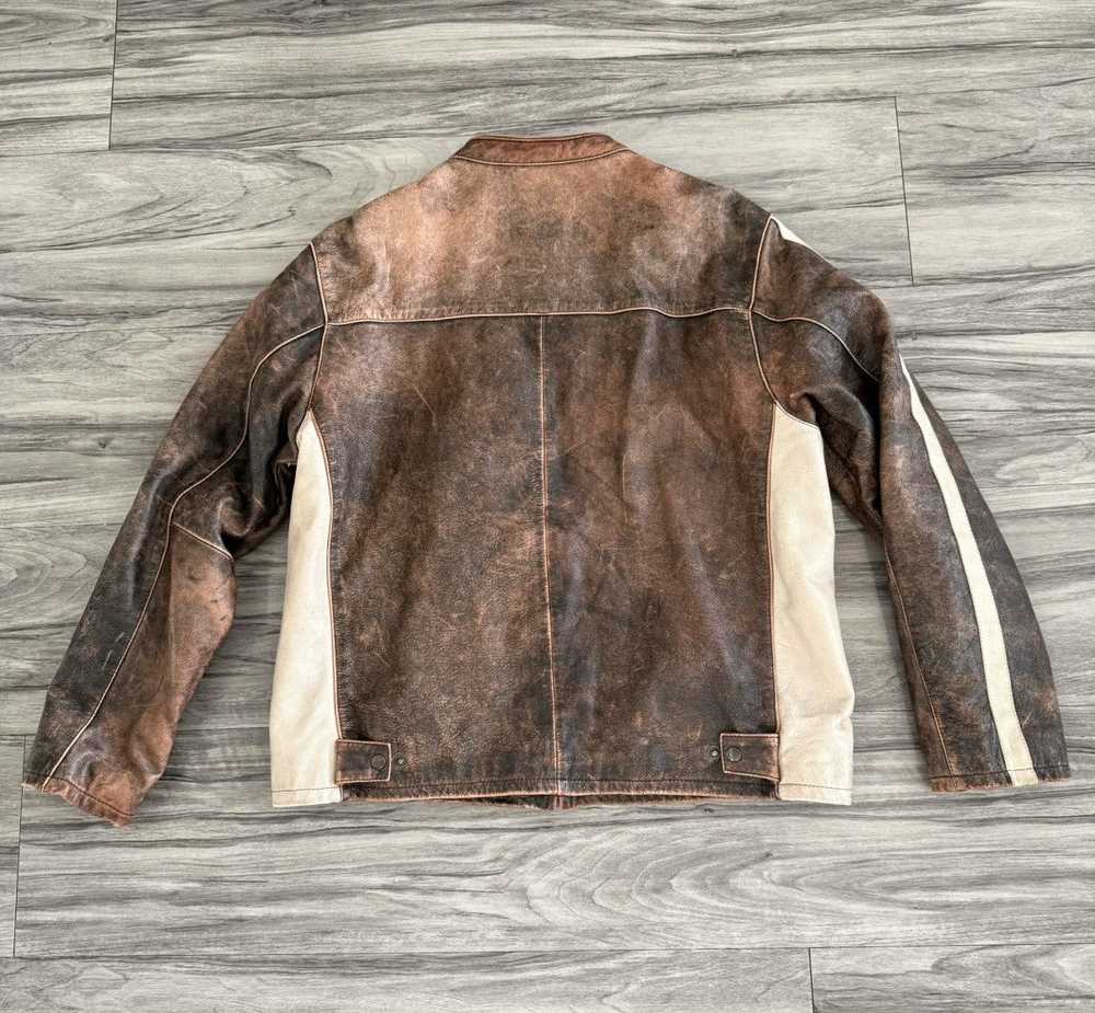 Vintage Wilsons Distressed Brown Leather Jacket A… - image 2