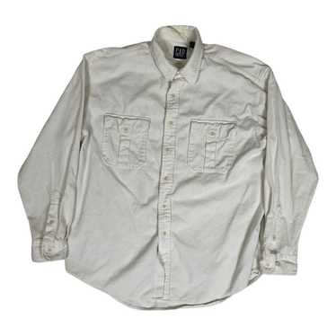 Gap Vintage Gap White Corduroy Long Sleeve Button… - image 1