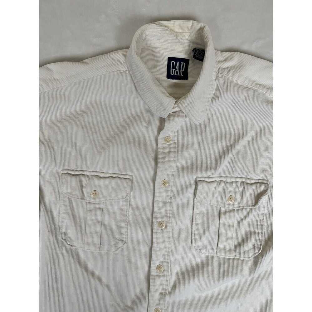 Gap Vintage Gap White Corduroy Long Sleeve Button… - image 2