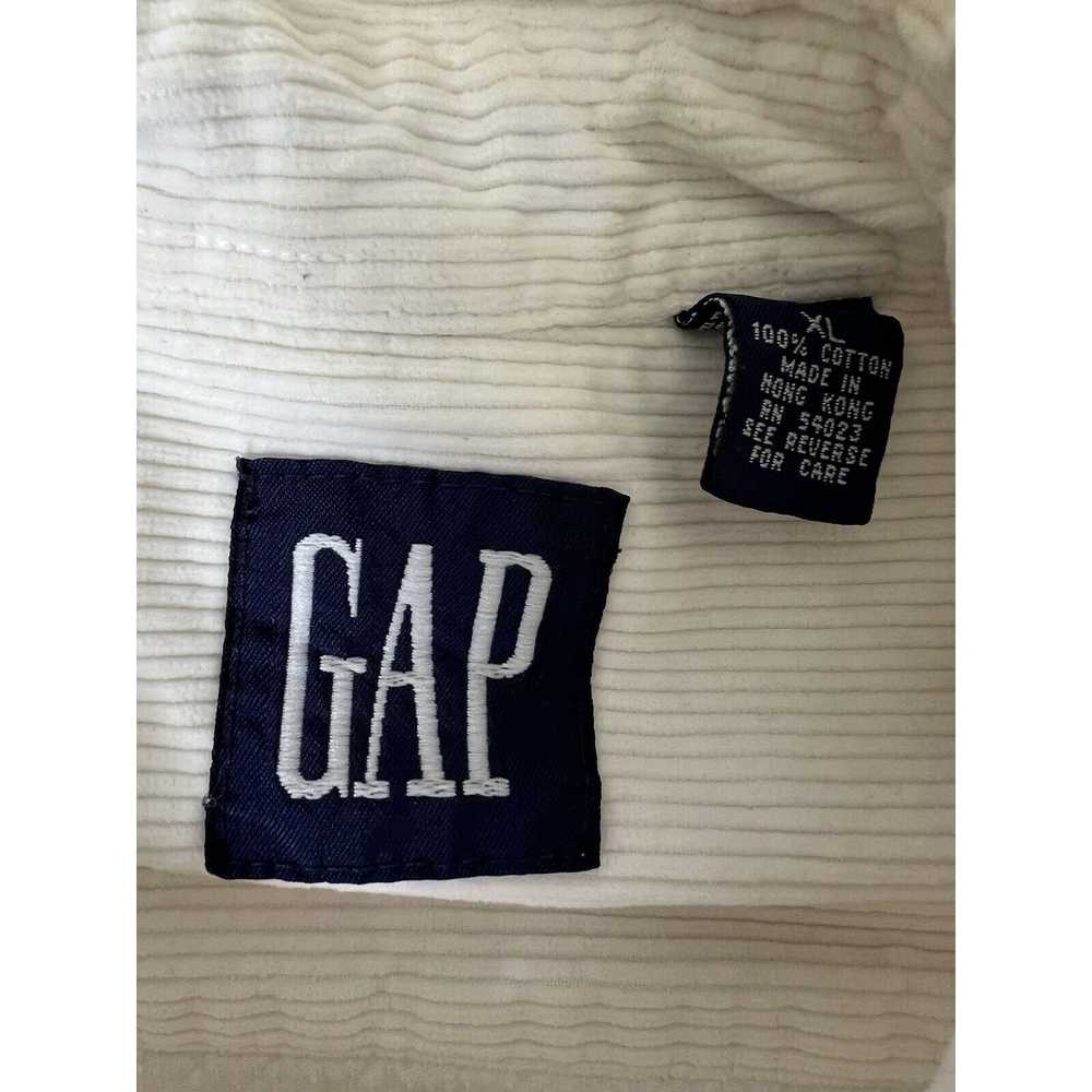 Gap Vintage Gap White Corduroy Long Sleeve Button… - image 3