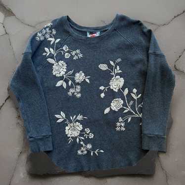 Johnny Was Green orders Renata Raglan Crewneck Sweatshirt Boho Floral Embroidered NWT