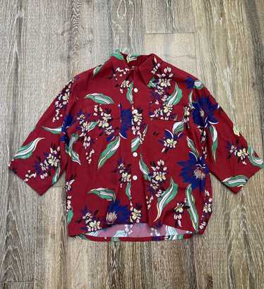 RE/DONE Re/done flower cropped bowler shirt