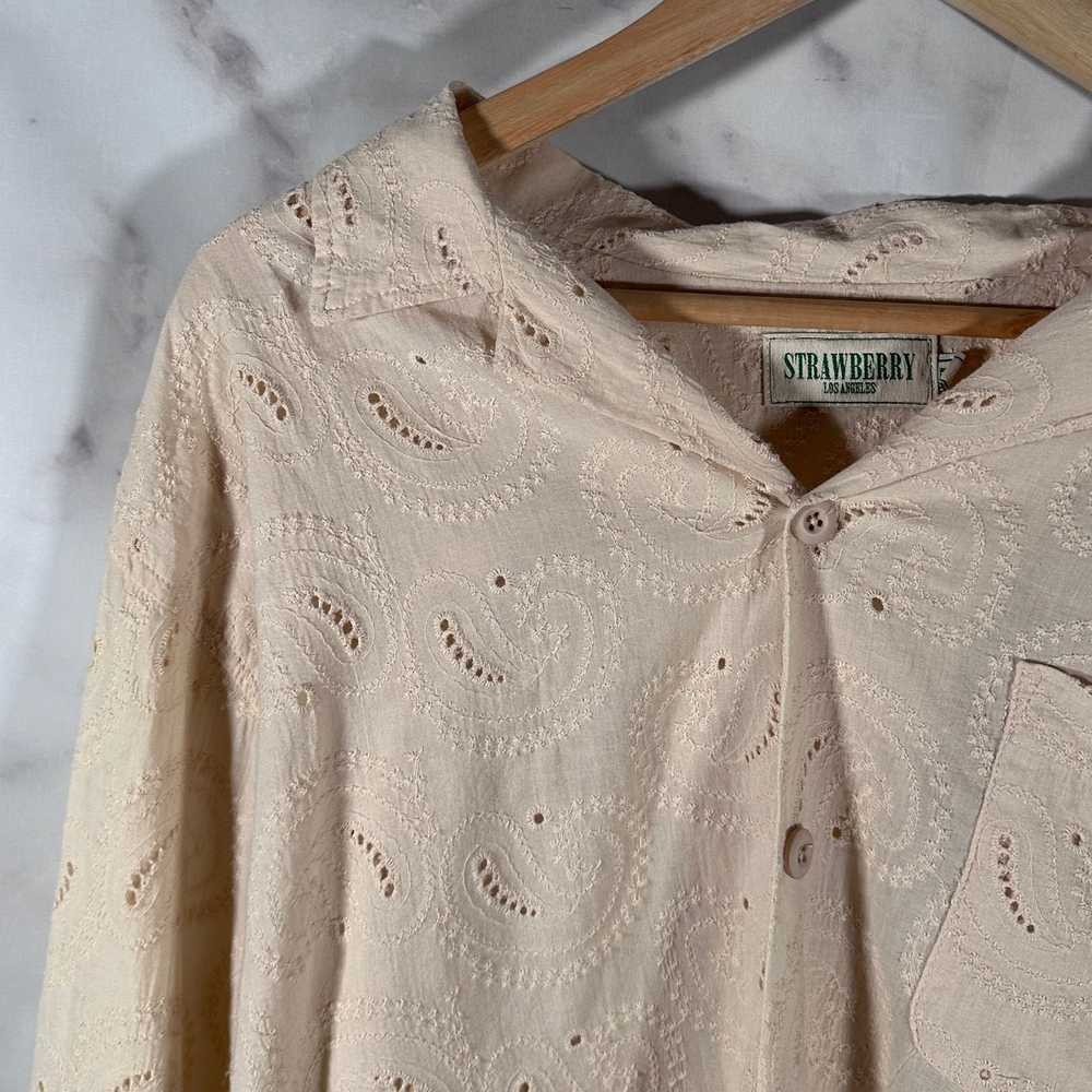 Strawberry Paisley Camp Collar Shirt - image 3