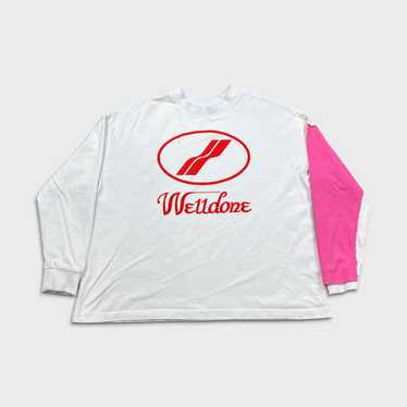 Pink Spellout We11done Welldone Cotton popular Jersey Crewneck