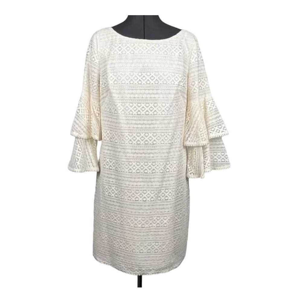 Other Eliza J Cream Lace 3/4 Bell Sleeve Pattern … - image 1