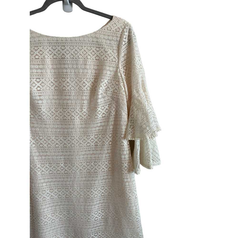 Other Eliza J Cream Lace 3/4 Bell Sleeve Pattern … - image 4