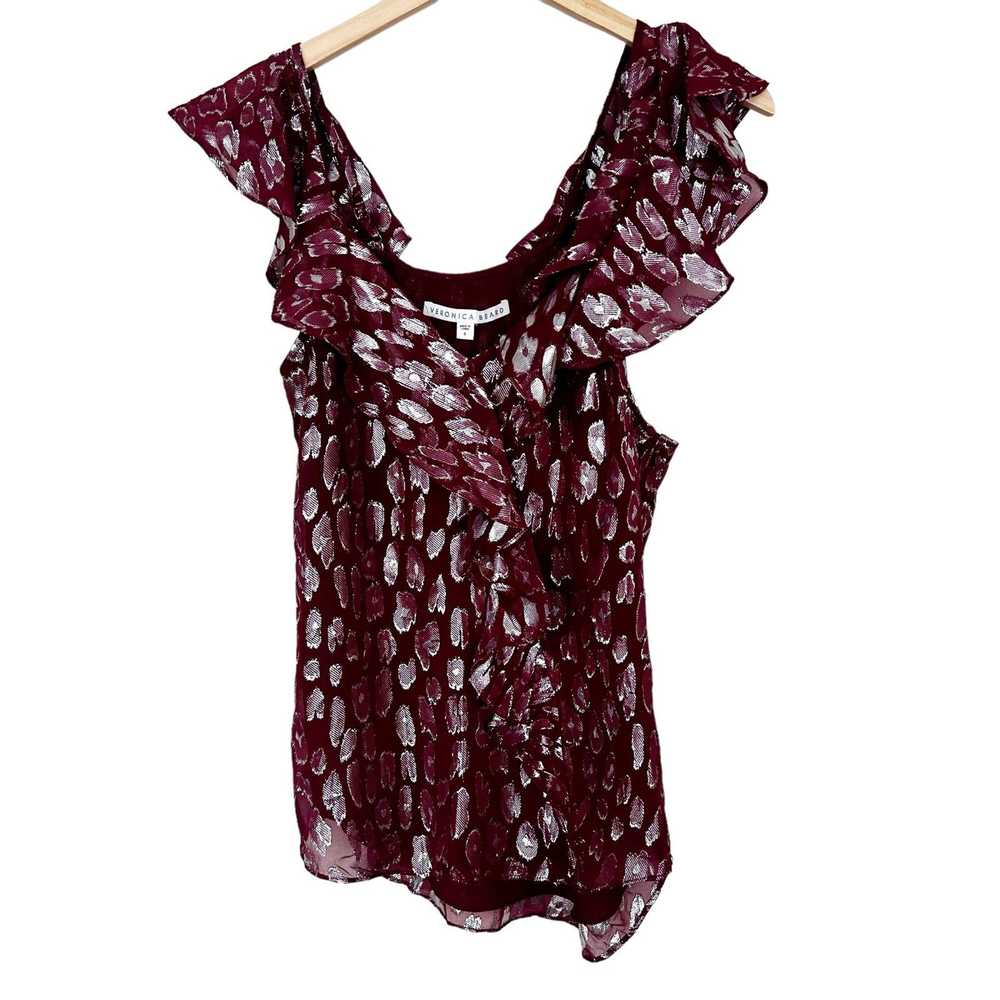 Veronica Beard Veronica Beard Benton Maroon Silk … - image 5