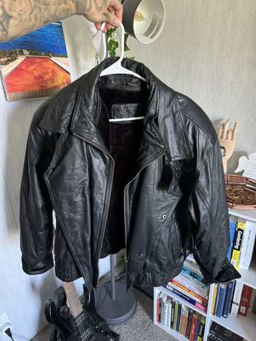 Vintage Genuine black leather jacket japanese