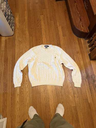 Polo Ralph Lauren White Polo Cable Knit Sweater