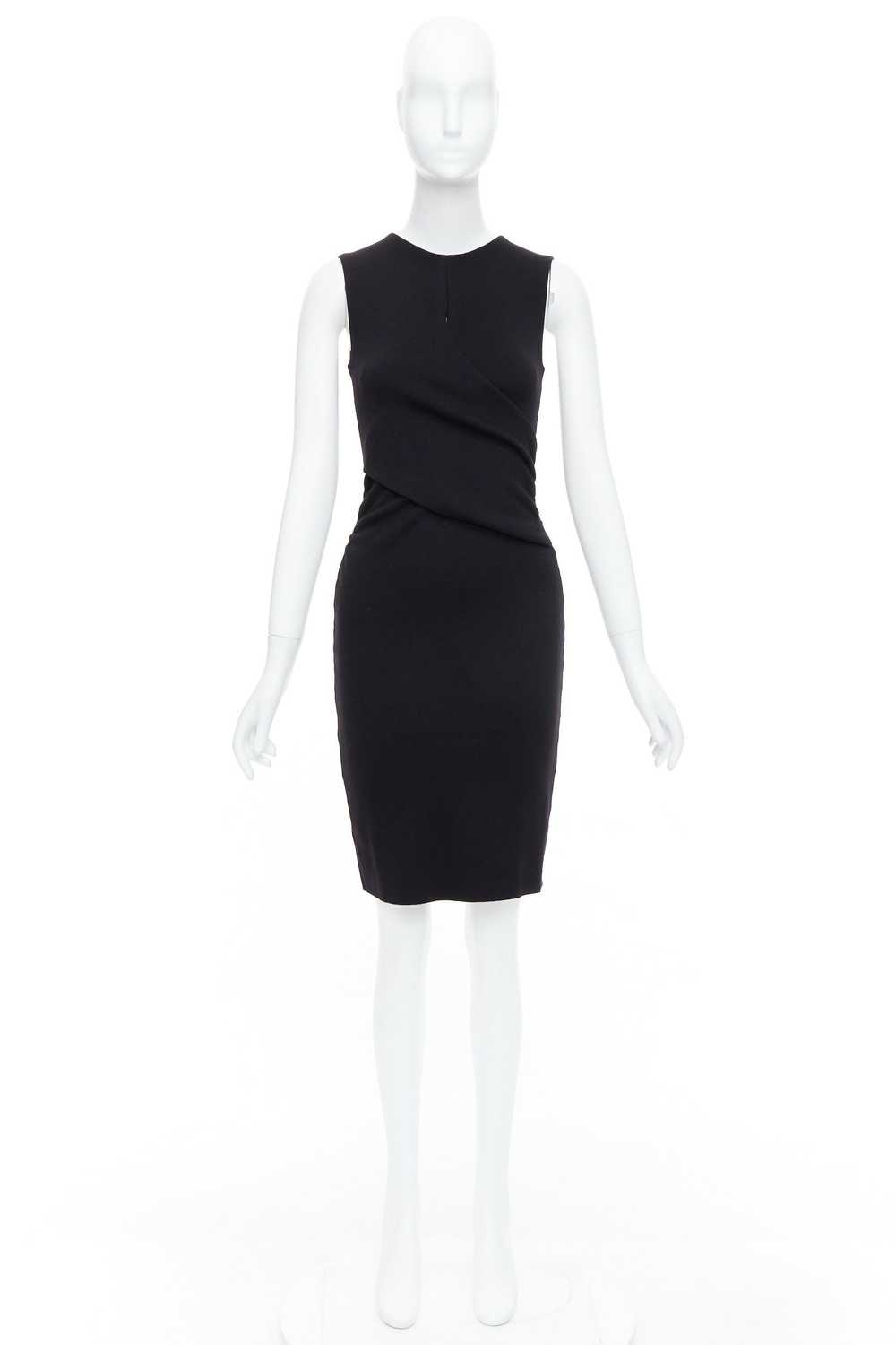 Dior CHRISTIAN DIOR black wool wrap ruched waist … - image 8