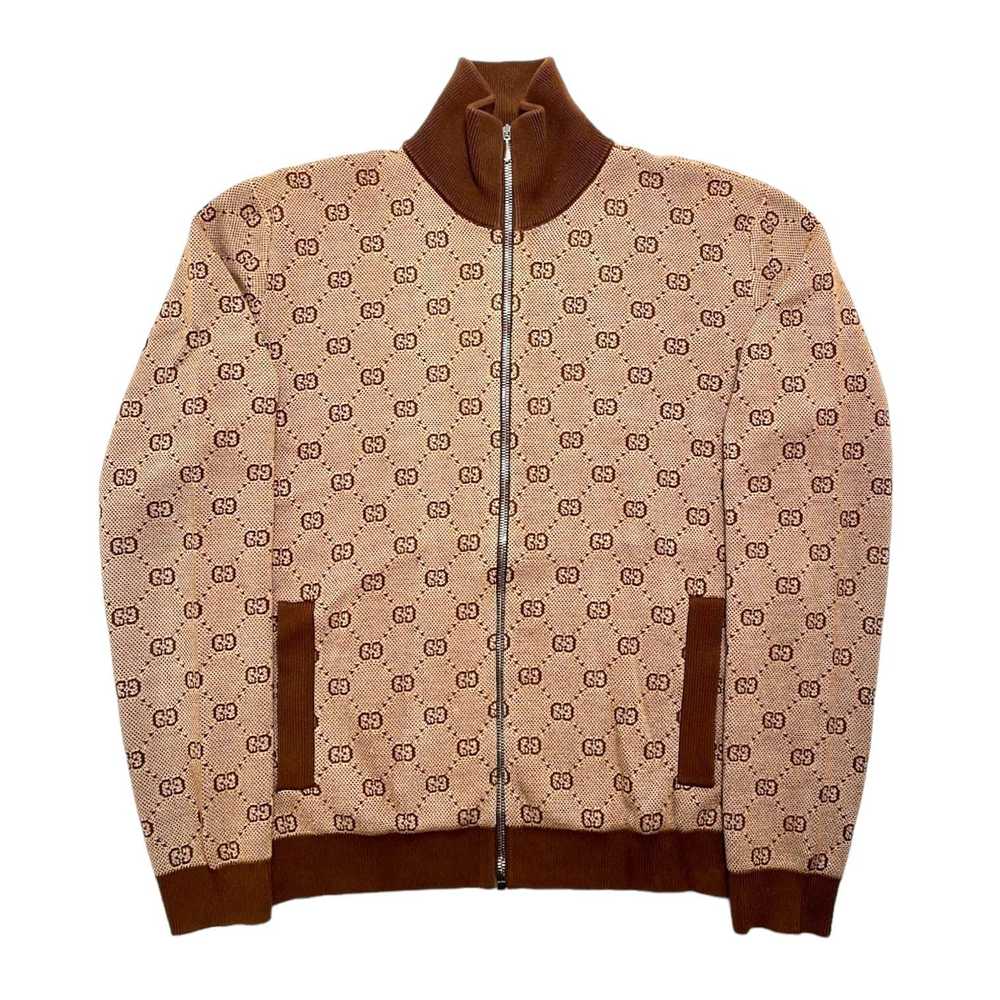 Gucci GG Jacquard Knitted Track Jacket Brown - image 1