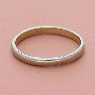 Vintage 14k white gold vintage 2mm smooth band ri… - image 1