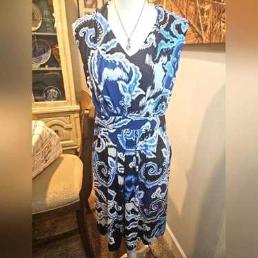 Chicos Chic Blue Patterned Dress - Stylish Summer… - image 1