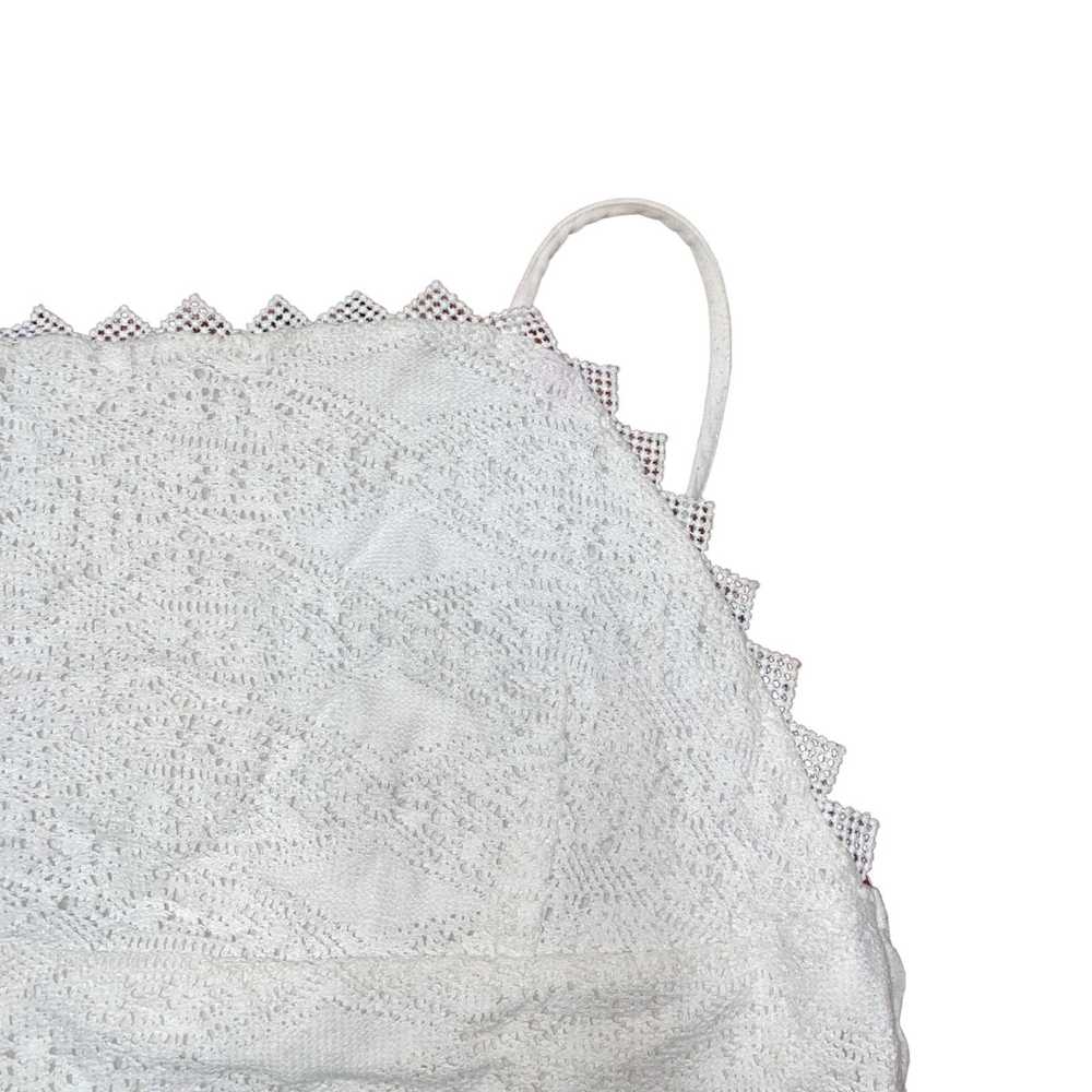 Topshop Topshop White Lace Sleeveless High Neck O… - image 3