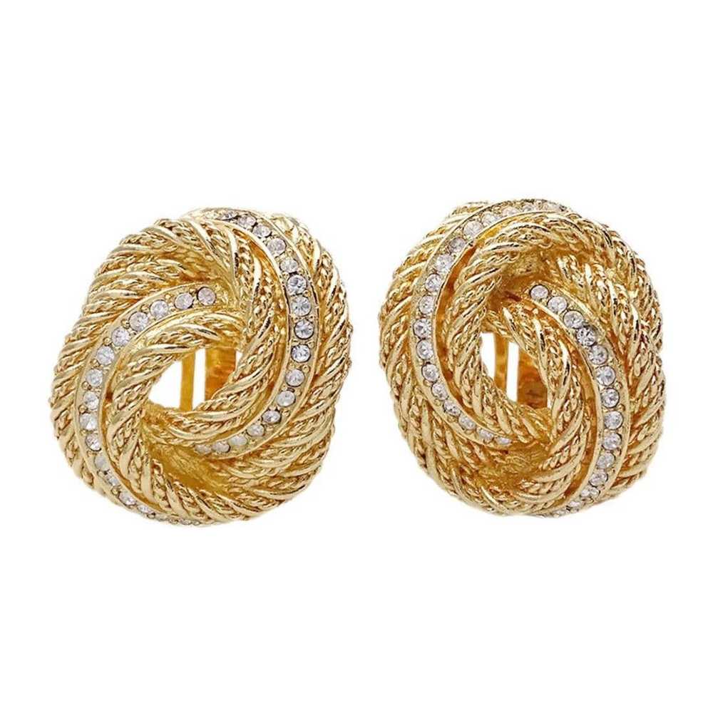 Dior CHRISTIAN DIOR 1970s 18k Gold Plated Rope Kn… - image 1