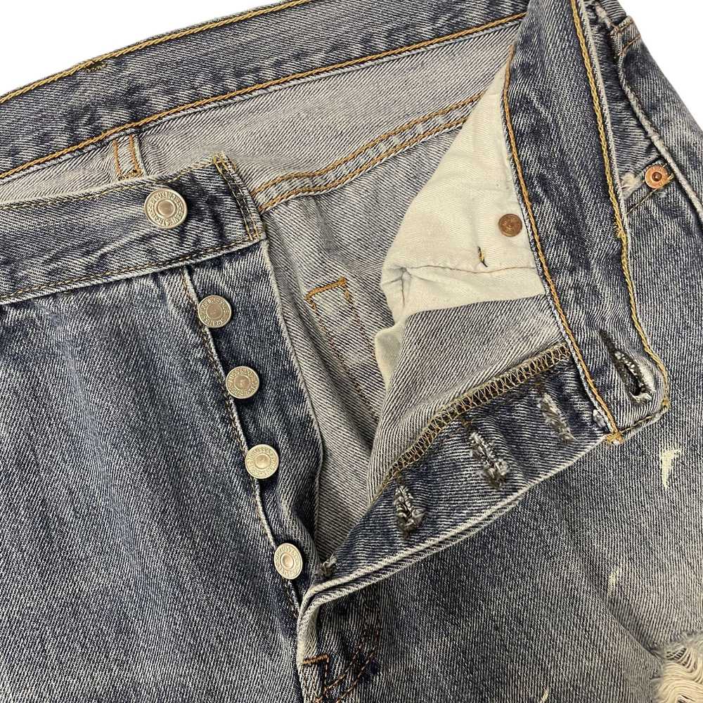 Levi's Y2K Levis 501 XX DISTRESSED Blue Jeans FRA… - image 2