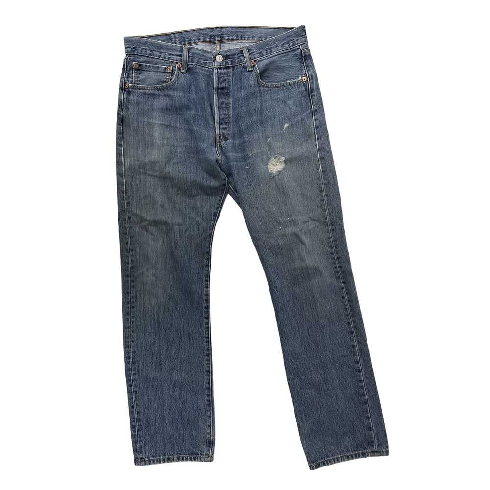 Levi's Y2K Levis 501 XX DISTRESSED Blue Jeans FRA… - image 3