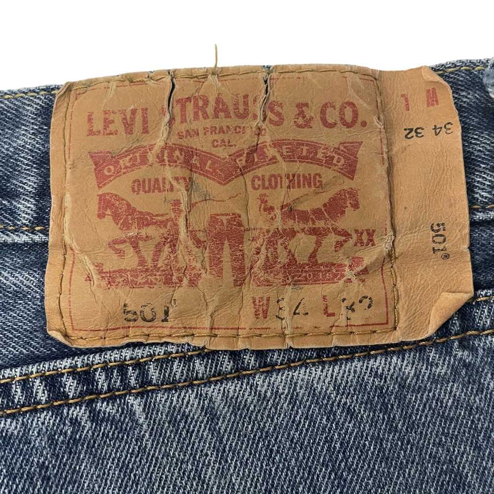 Levi's Y2K Levis 501 XX DISTRESSED Blue Jeans FRA… - image 5