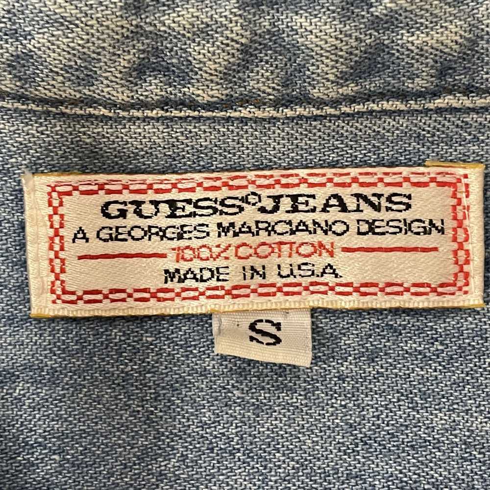 Guess Vtg Georges Marciano Blue Jean Btn Up Stree… - image 5