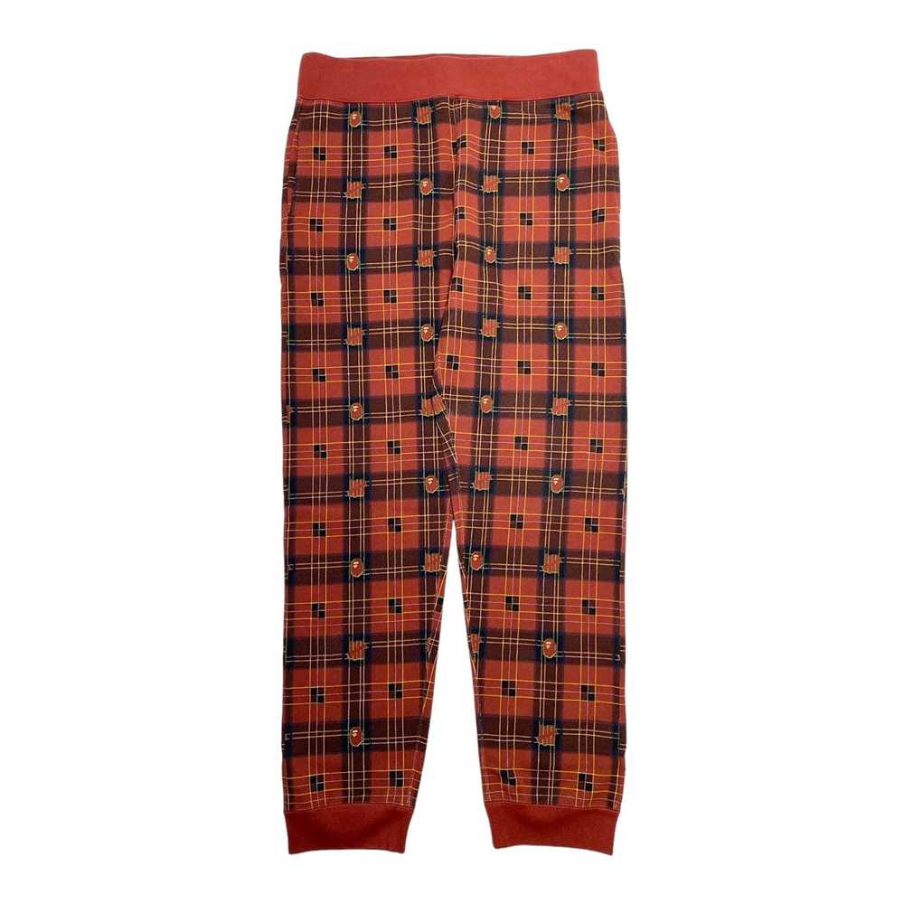 Bape Undefeated Check Slim Sweatpants Red - image 2