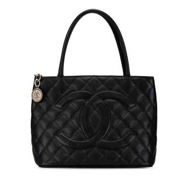 Black Chanel Caviar Medallion Tote