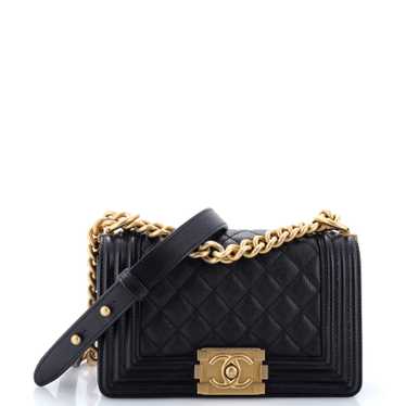 CHANEL Boy Wallet on Chain Quilted Caviar