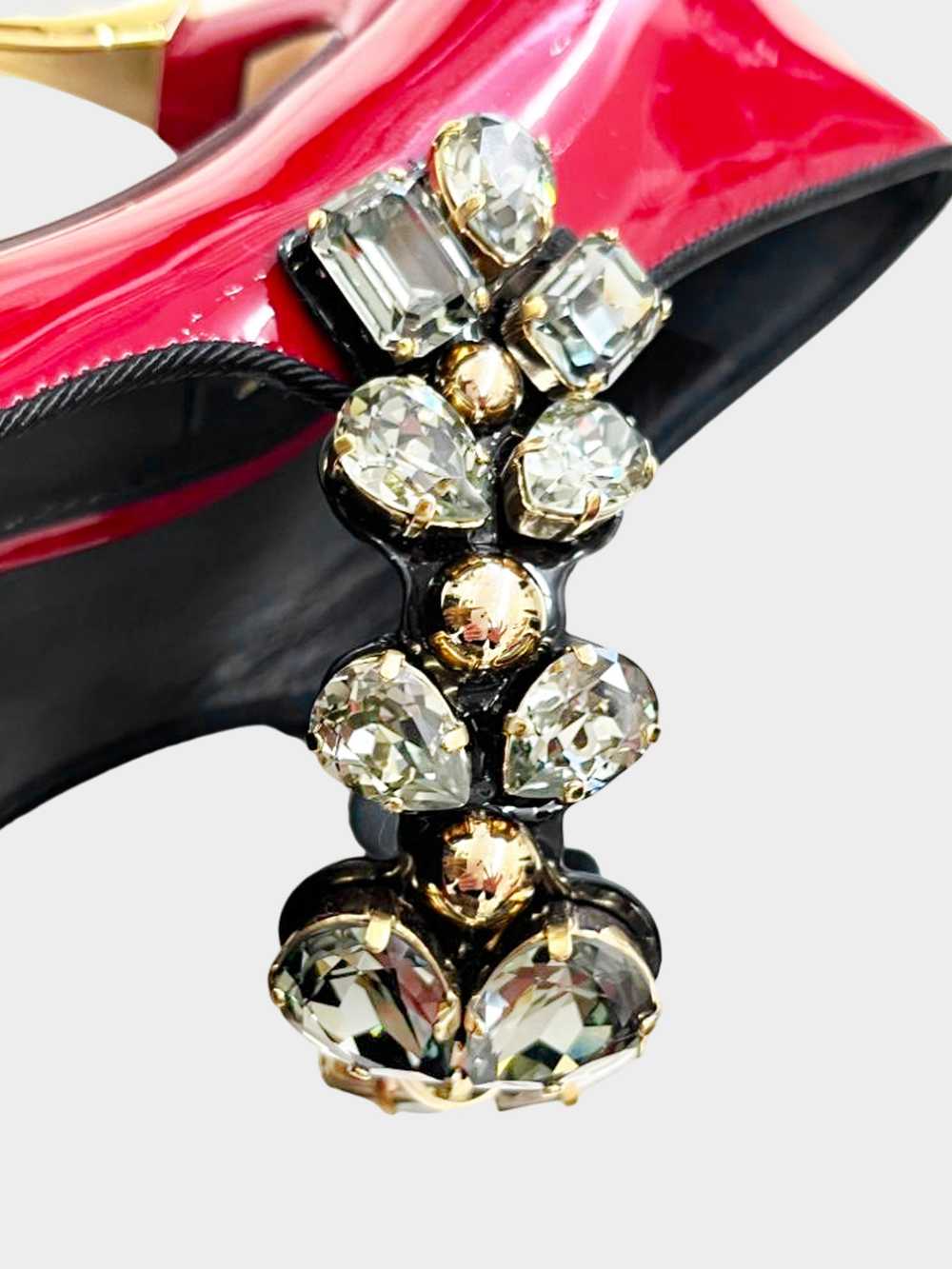 Dolce and Gabbana 2020s Crystal Strap Red Patent … - image 4