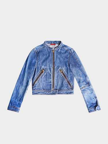 Prada 2000s Denim Biker Jacket