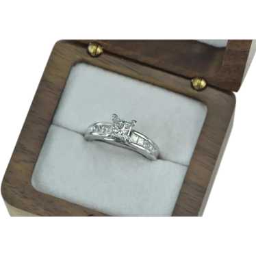 Platinum 1.23 Ctw Princess Diamond Engagement Rin… - image 1