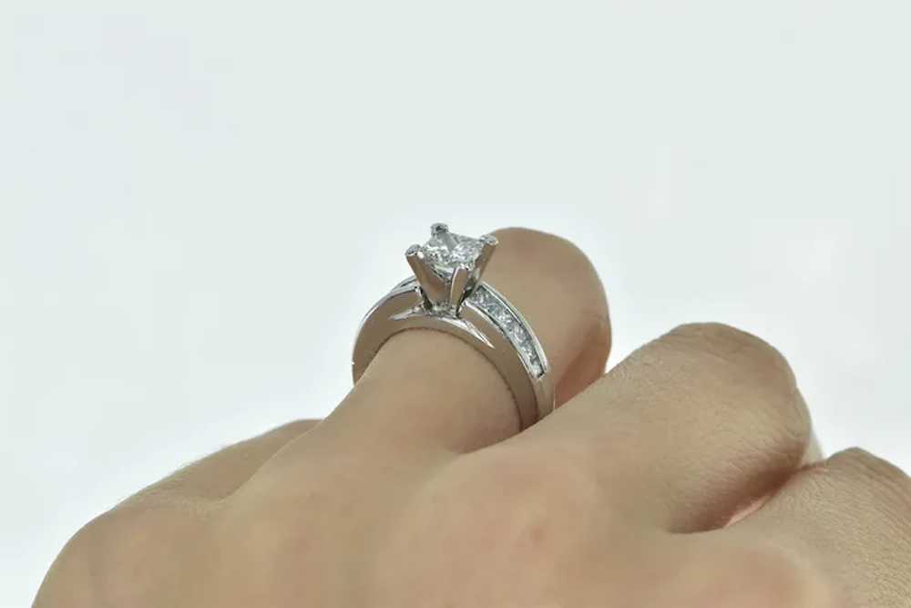 Platinum 1.23 Ctw Princess Diamond Engagement Rin… - image 6