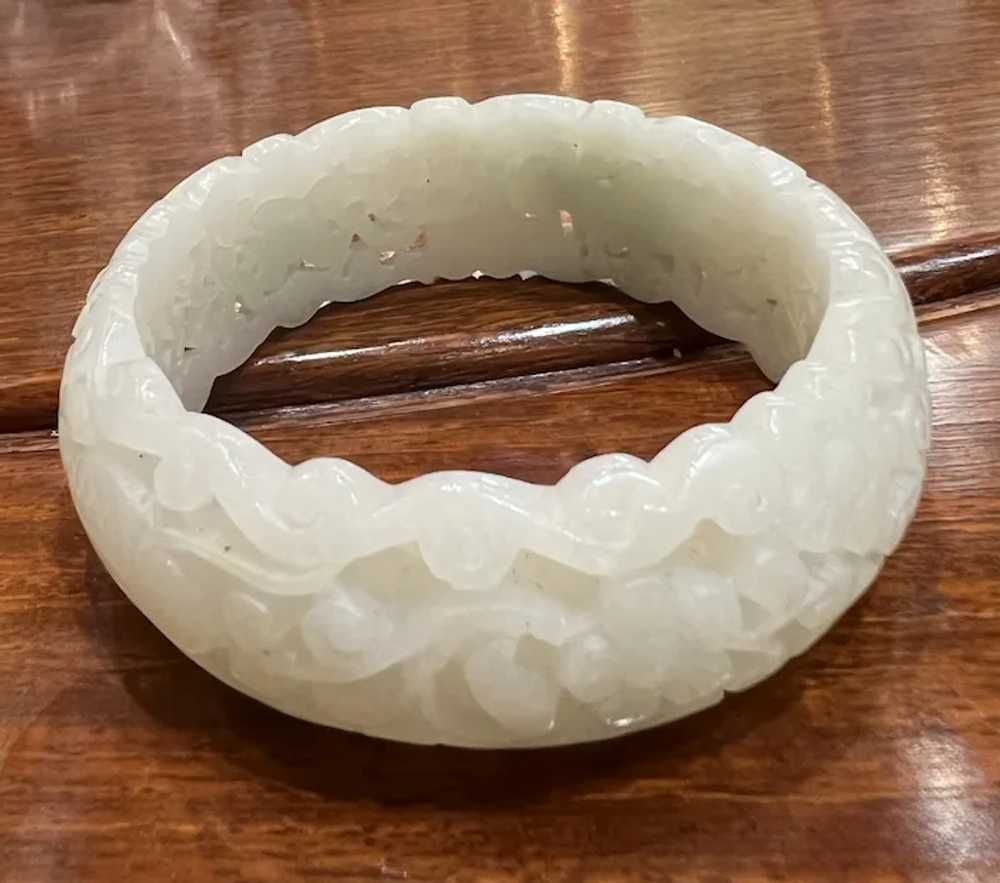 Gorgeous Nephrite Jade Bangle Bracelet - image 2