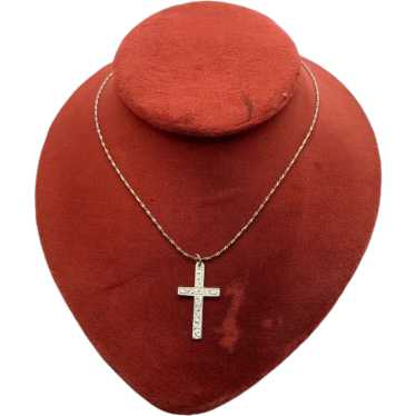 Italian Sterling Silver Crucifix Necklace - image 1