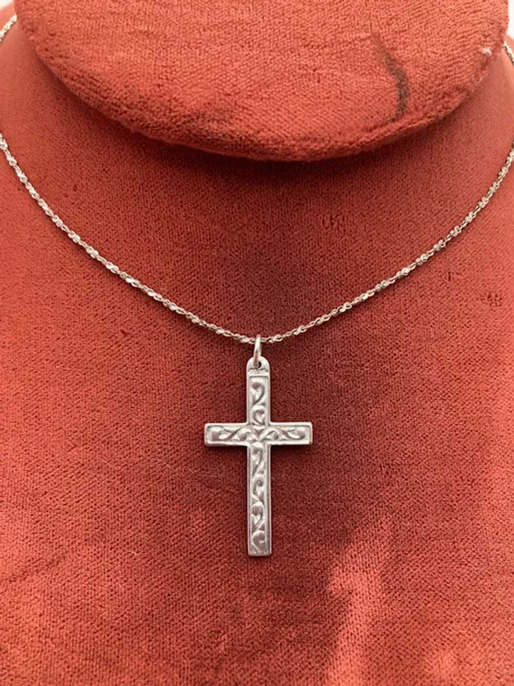 Italian Sterling Silver Crucifix Necklace - image 5