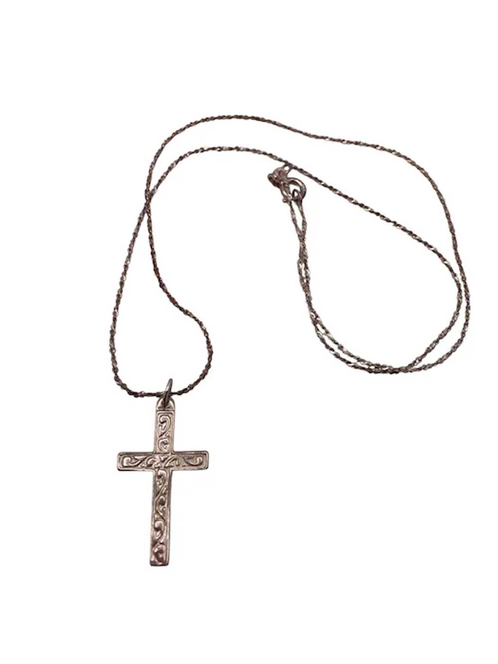 Italian Sterling Silver Crucifix Necklace - image 6