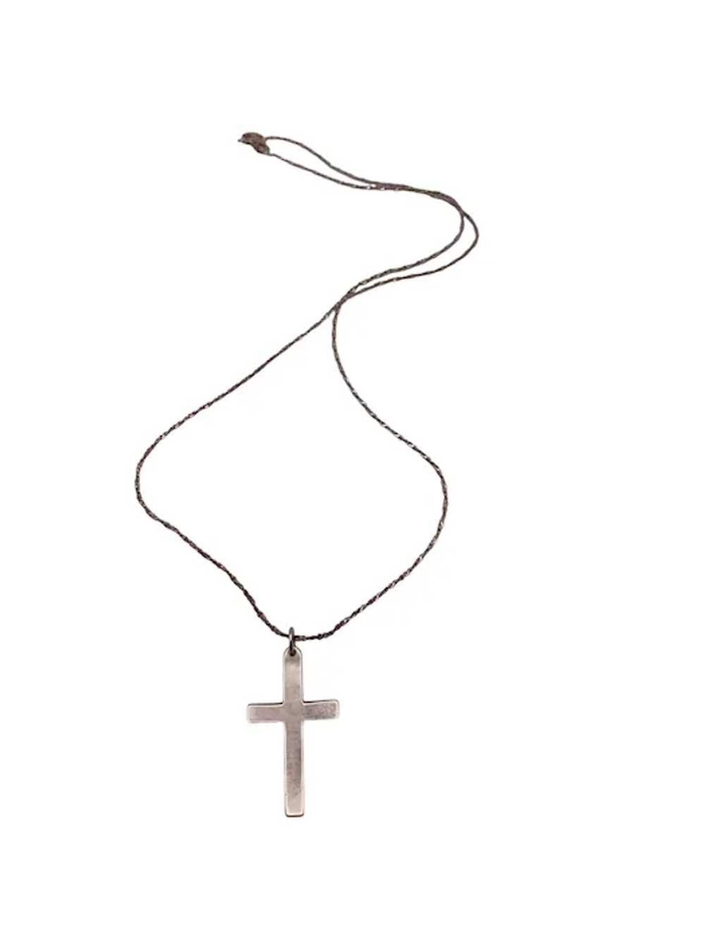 Italian Sterling Silver Crucifix Necklace - image 7