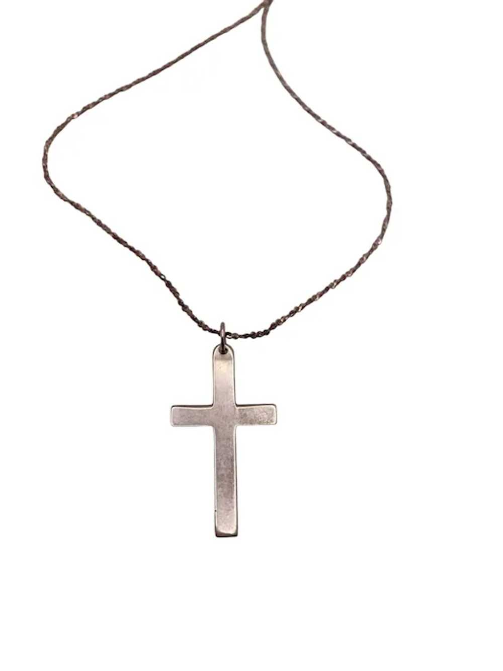 Italian Sterling Silver Crucifix Necklace - image 8