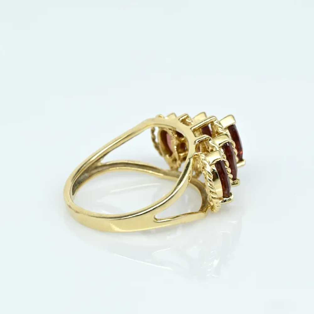 5 Garnet Marquise 14k Yellow Gold Ring - image 5