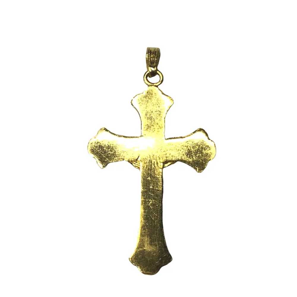 Vintage 22k Yellow Gold Crucifix Cross Pendant - image 2